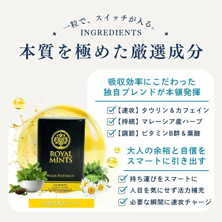 ✨【1缶24粒】ロイヤルミント　ローヤルゼリー　栄養補助食品✨ ロイヤルミント 1缶 (24粒)【公式正規品】｜ロイヤルハニー愛用者へ